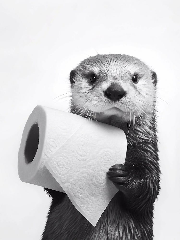 Otter Holding Toilet Paper 8