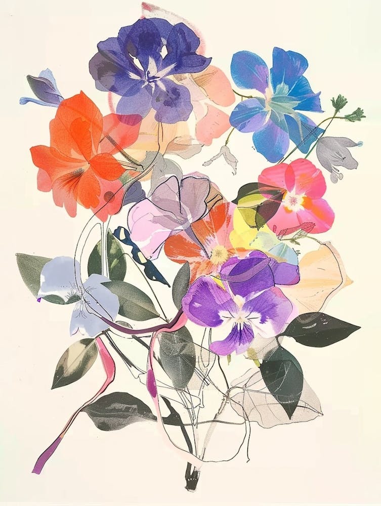 Periwinkle Collage Flower Bouquet