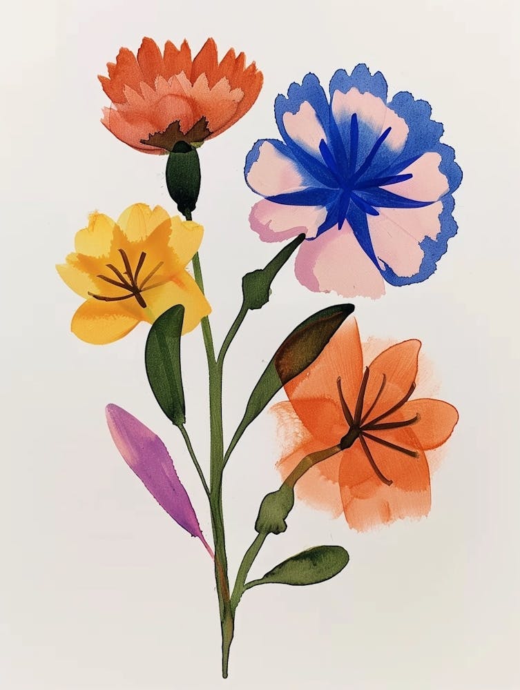 Painted Florals Carnations 1