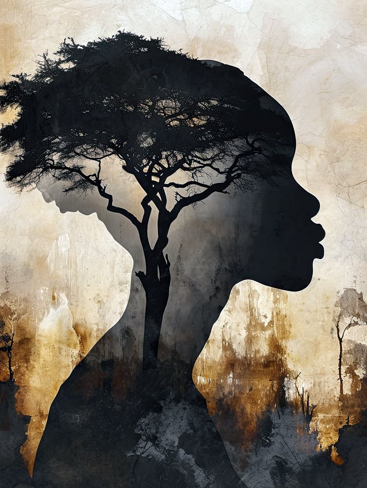 The African Woman; A Boho Illustration