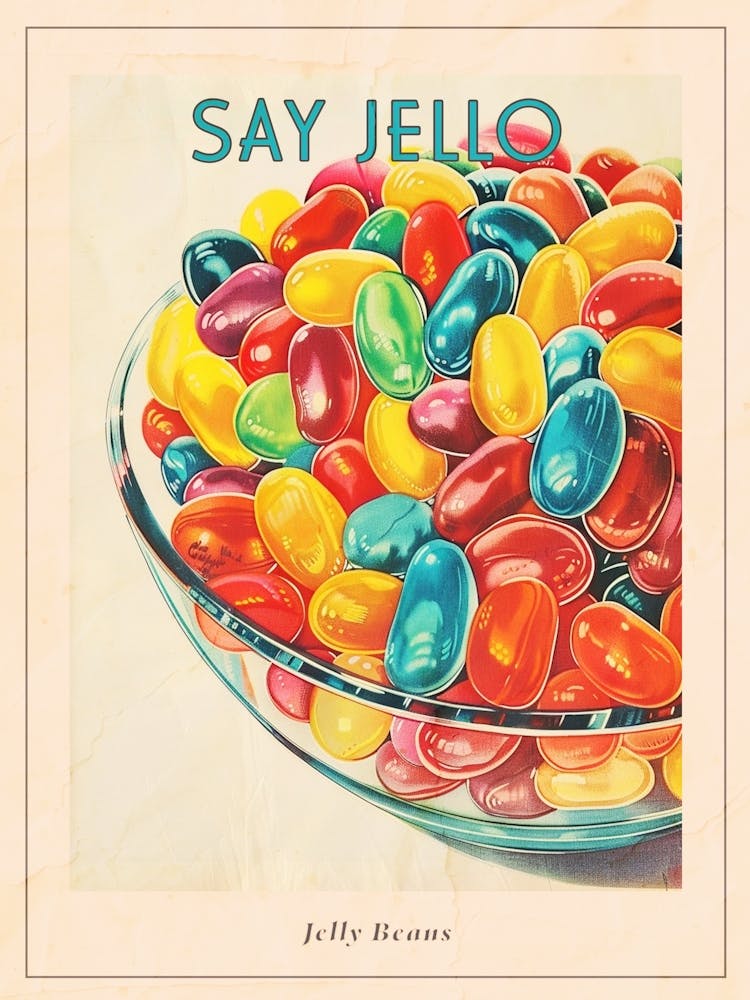 Jelly Beans Vintage Retro Illustration 2 Poster