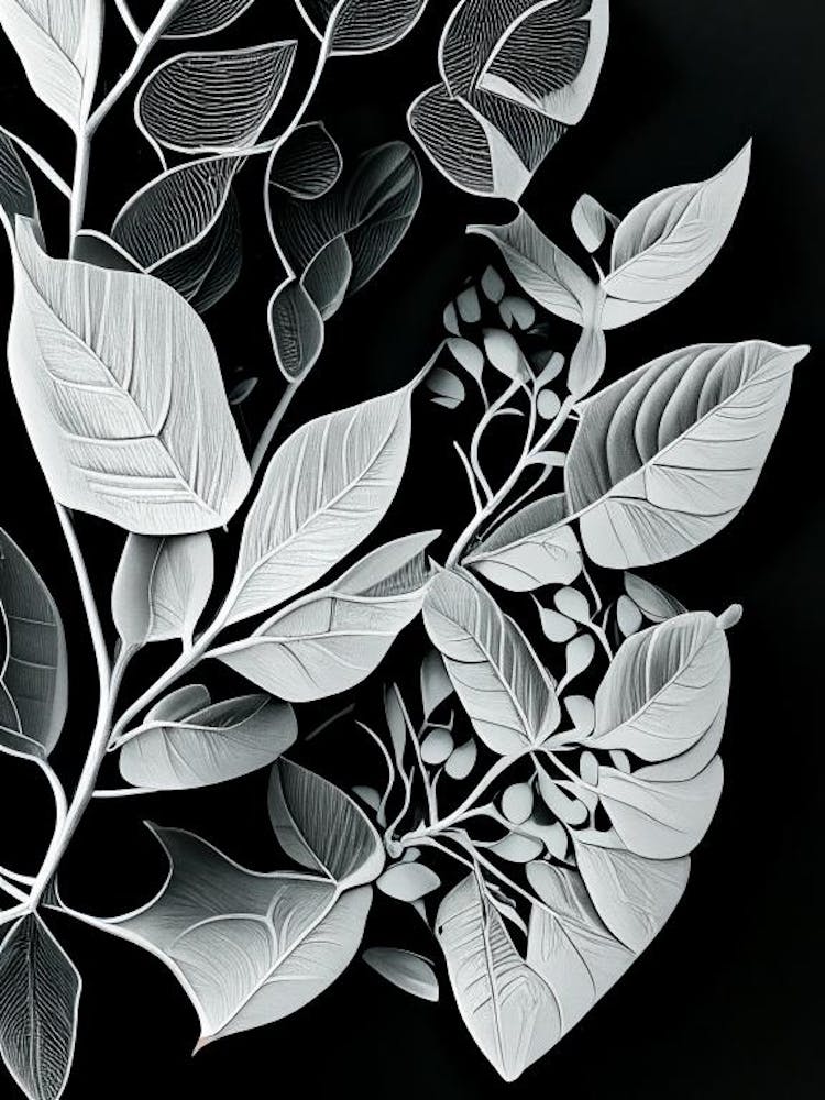 Eucalyptus Leaf Linocut