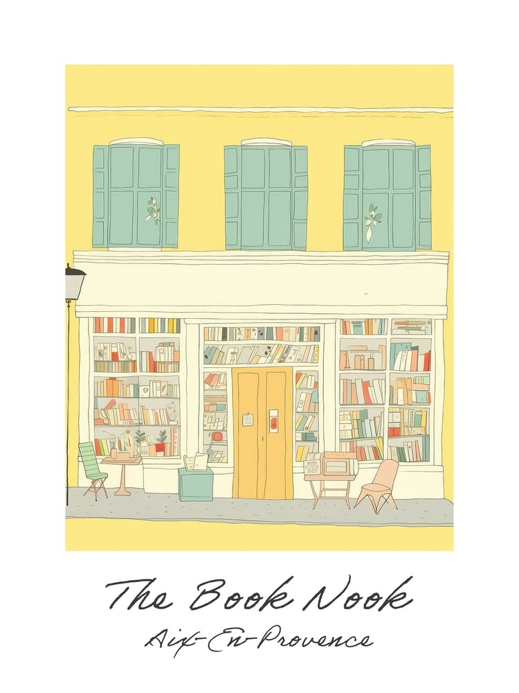 Aix En Provence The Book Nook Pastel Colours 3 Poster