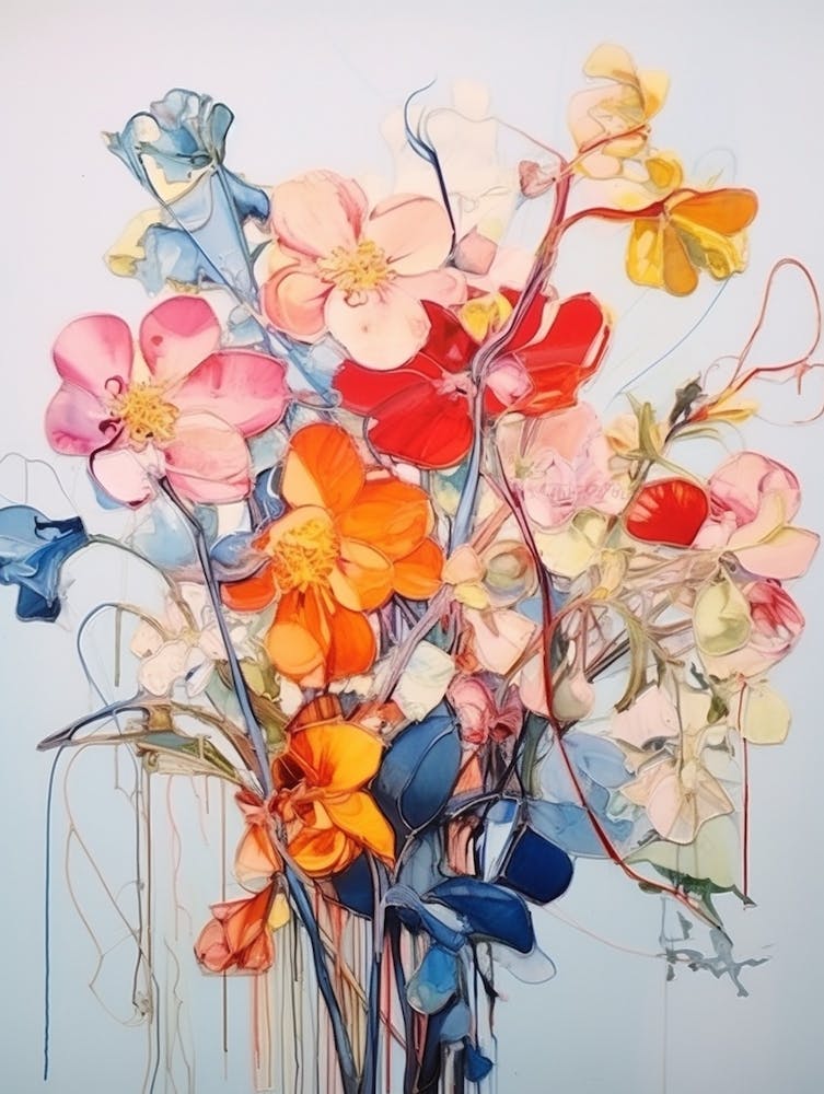 Abstract Flower Painting Larkspur 2