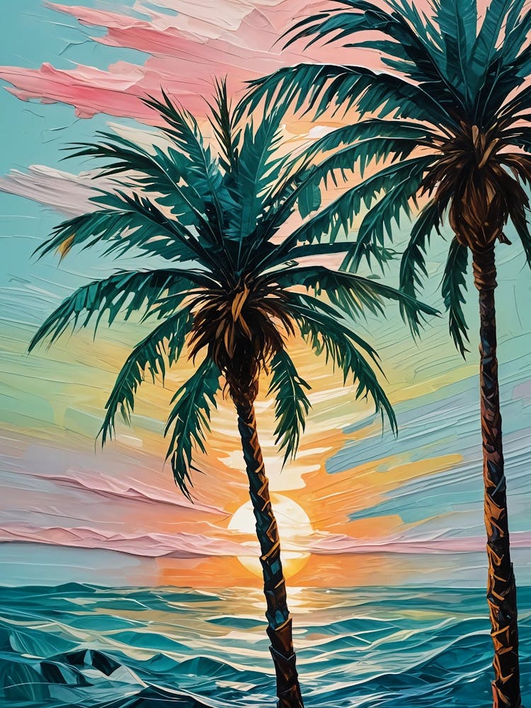 Palmier au Coucher de Soleil n°7