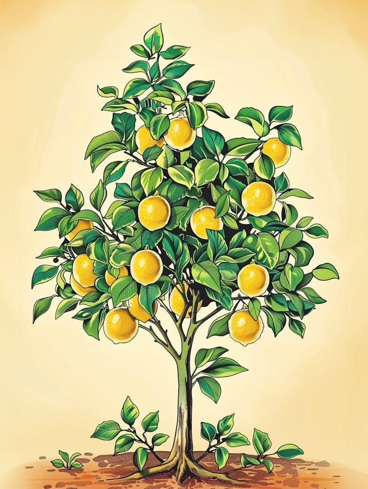 Lemon Tree Storybook Illustration 2