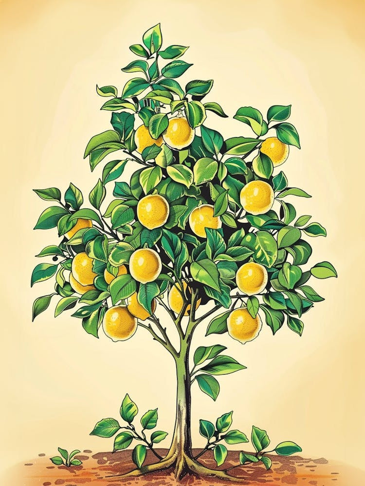 Lemon Tree Storybook Illustration 2