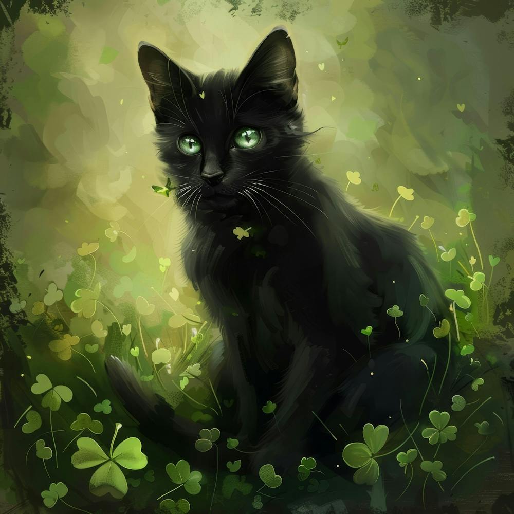 Black Cat With Green Eyes