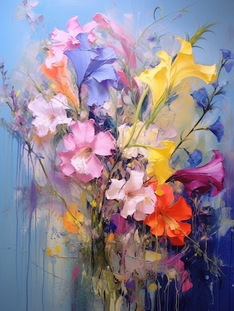 Abstract Flower Painting Delphinium