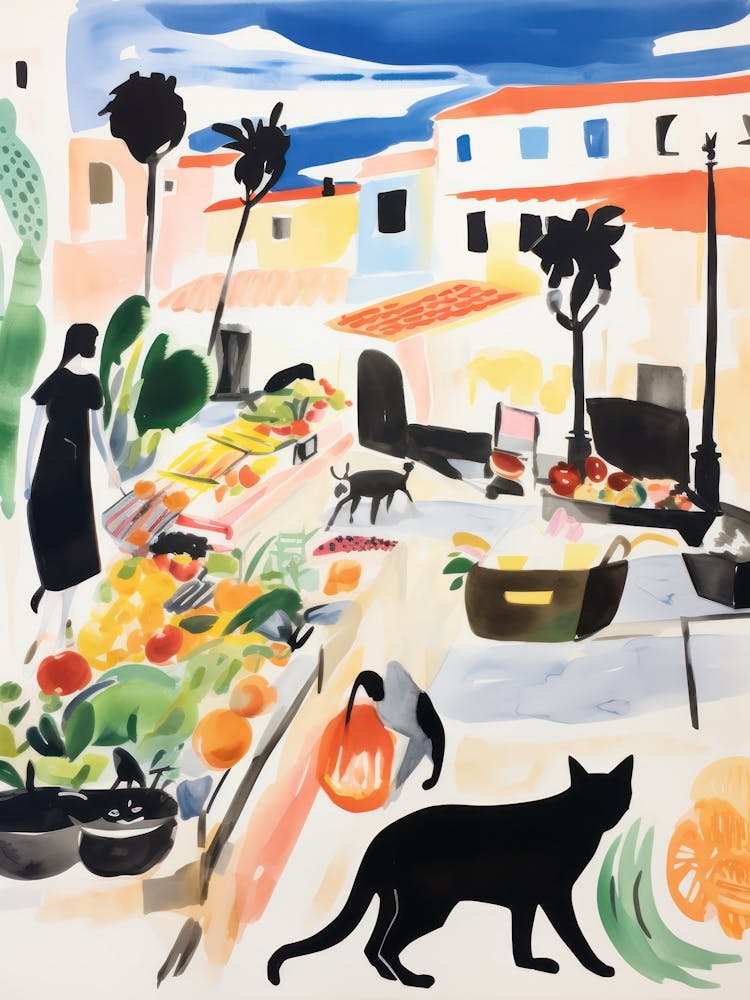 The Food Market In Saint Tropez 3 Illustration