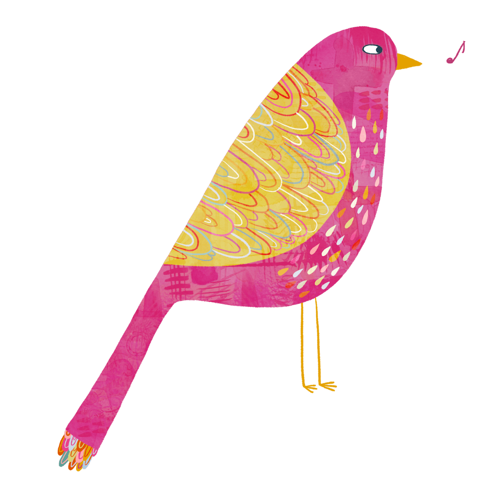 Pink Watercolor Bird Saying Something Salty