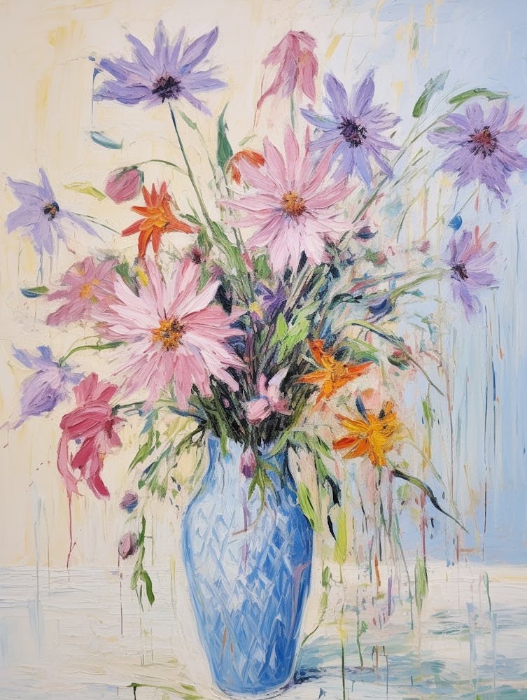 Flower Painting Fauvist Style Love In A Mist Nigella 1