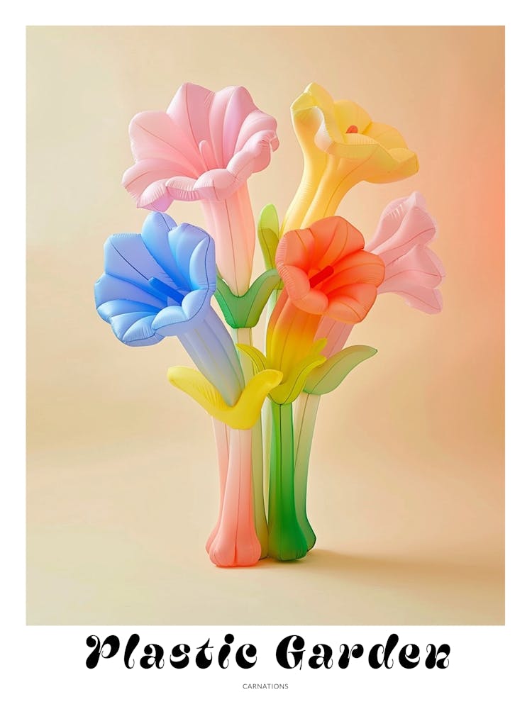 Verträumte aufblasbare Blumen Poster Nelken 2