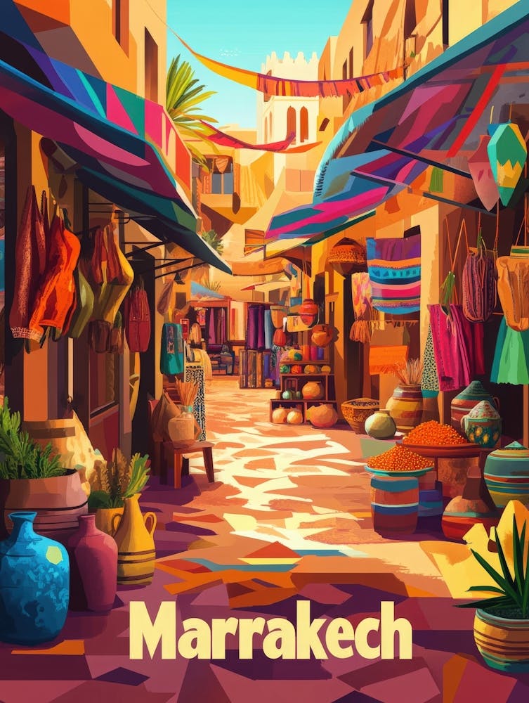 Aihrgdesign A 1970s Inspired Travel Poster For Marrakech