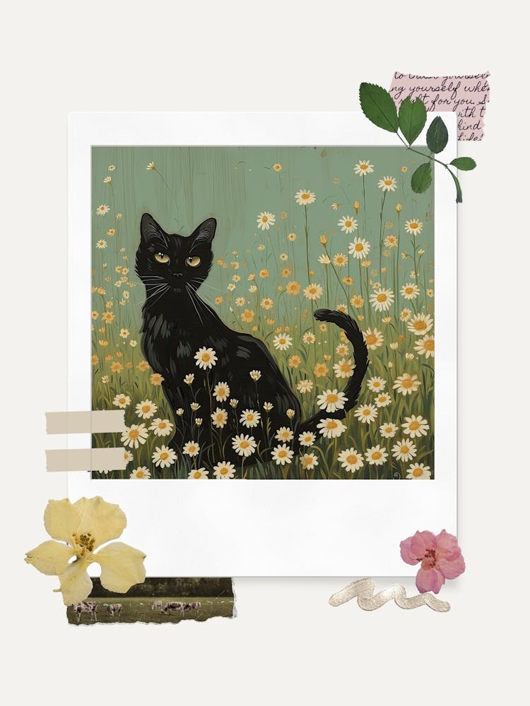 Scrapbook Cat Fairycore Painting 1