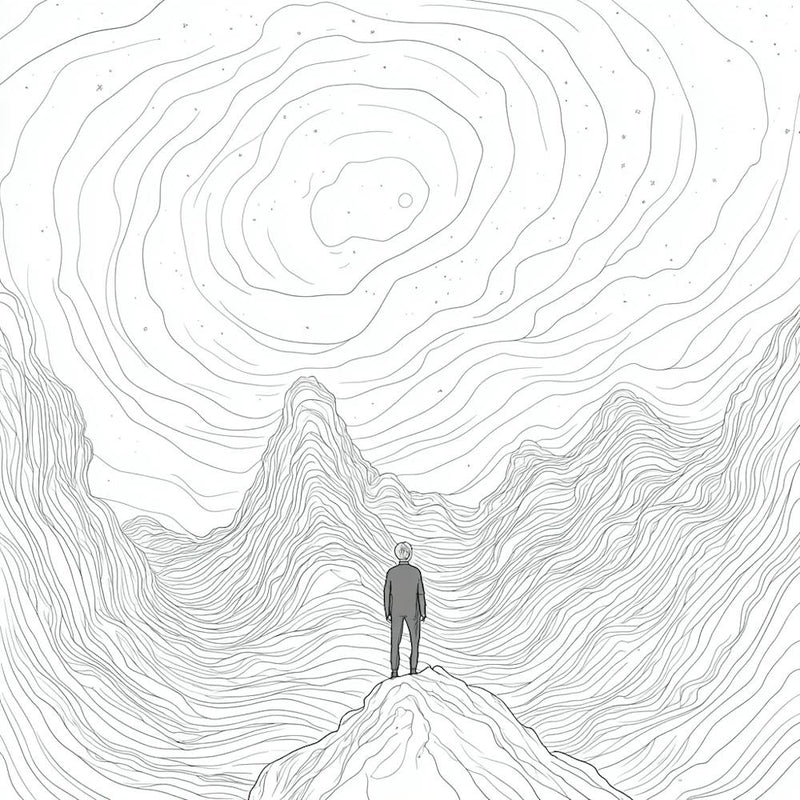 Man Standing On Top Of Mountain