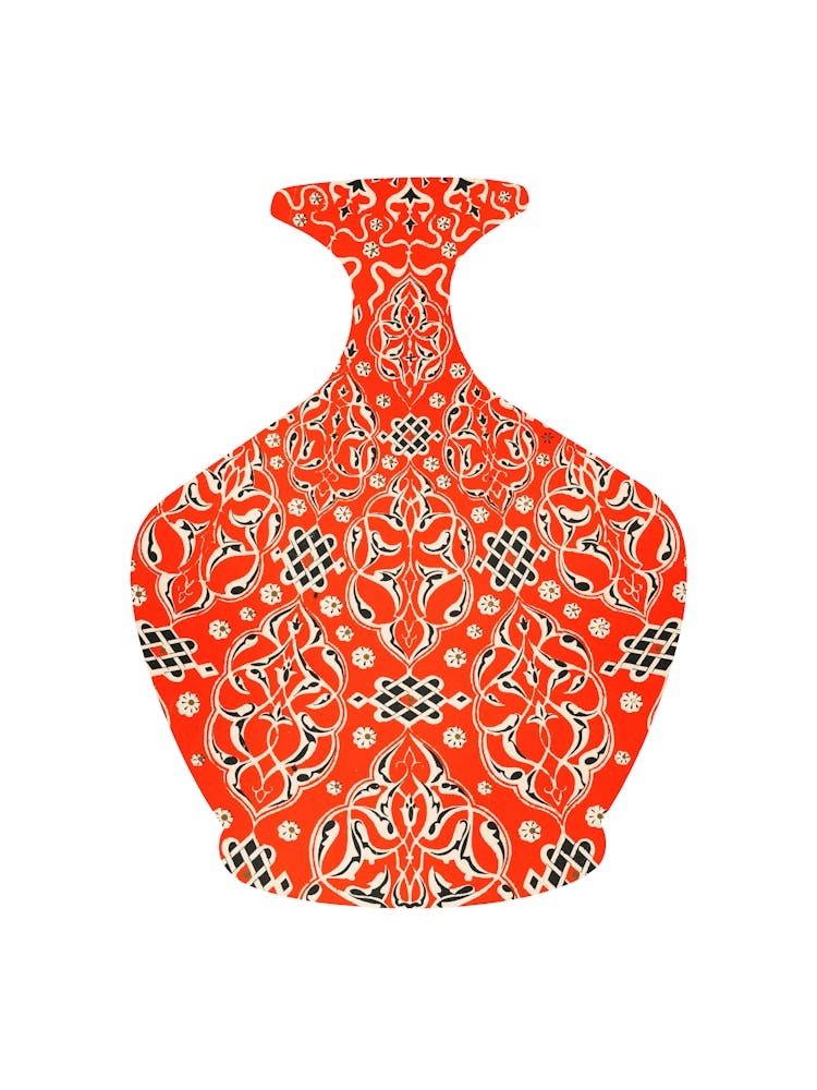 Vintage orange vase artwork