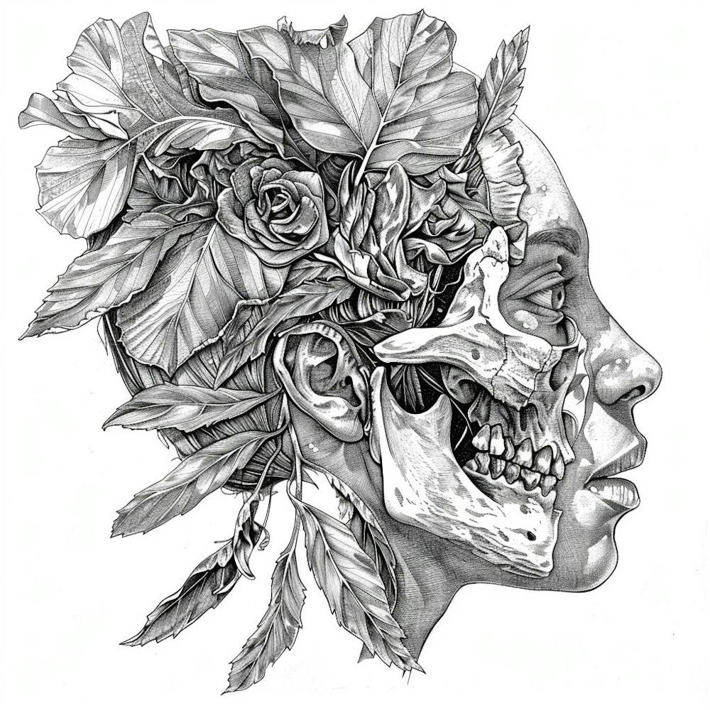 Skull And Feathers Fantasy