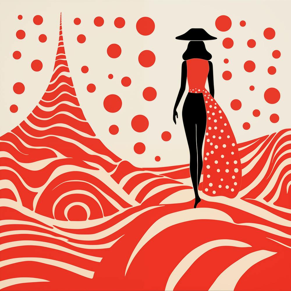 Yayoi Kusama Inspired Red Beach