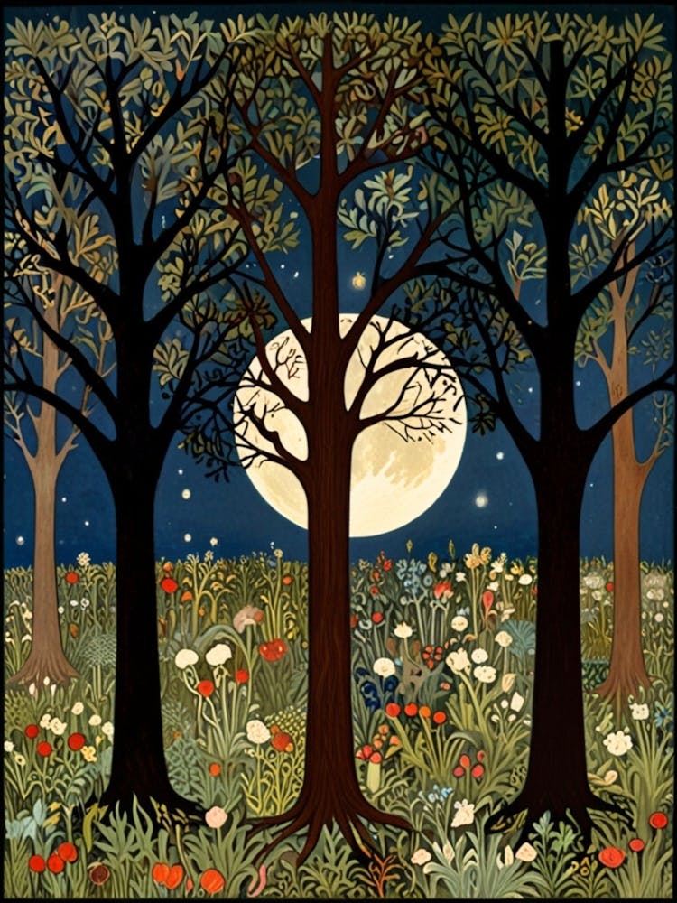 William Morris Moonlight In The Woods 72