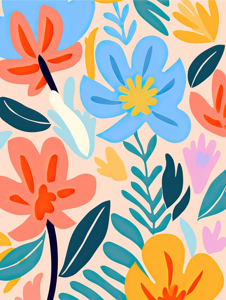 Whimsical Flower Market; Chromatic Blooms
