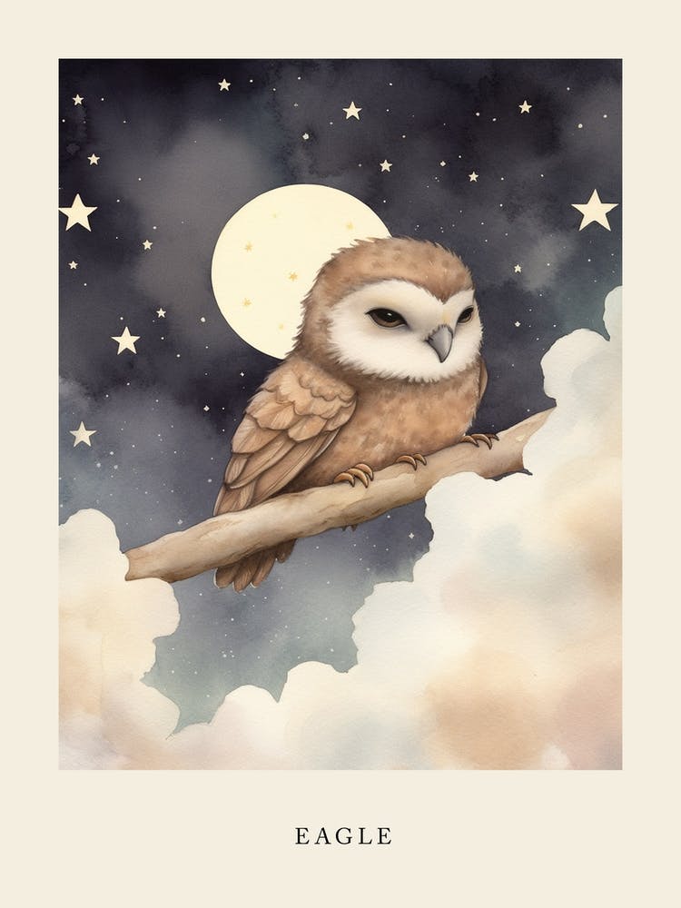 Sleeping Baby Eagle 2 Nursery Poster