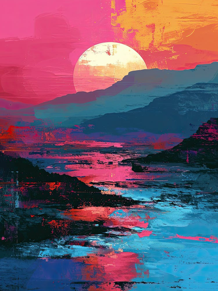 Sunset In Scotland | Pixel Minimalism Art Series