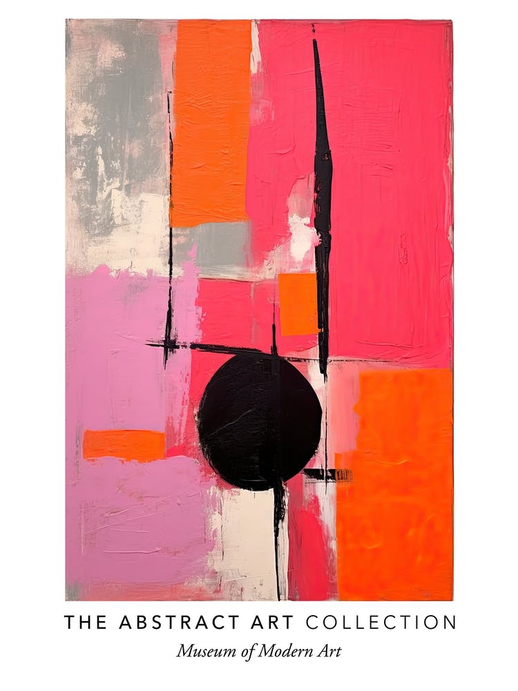 Pink And Black Abstract Painting 4 Exhibition Poster