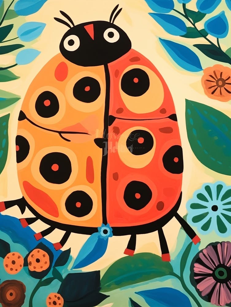 Maximalist Animal Painting Ladybug 1
