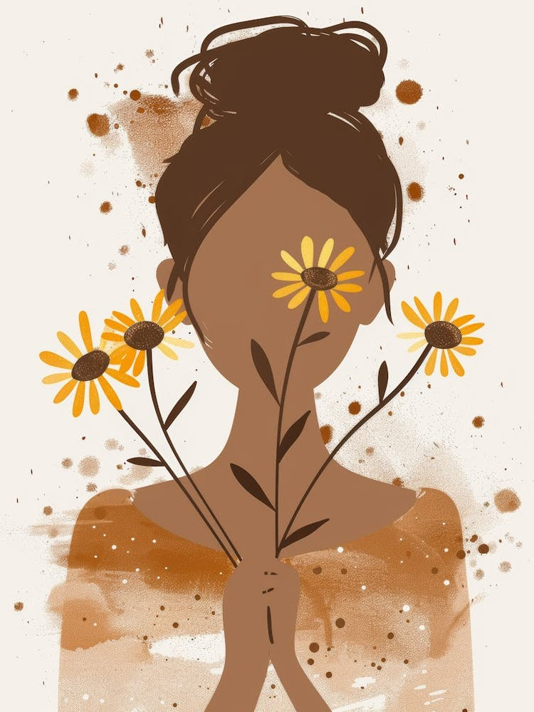 Portrait Of A Woman With Flowers 14