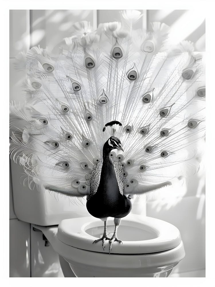 Peacock On Toilet