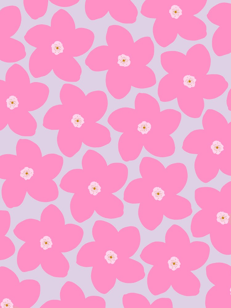 Retro Flower Pink And Purple