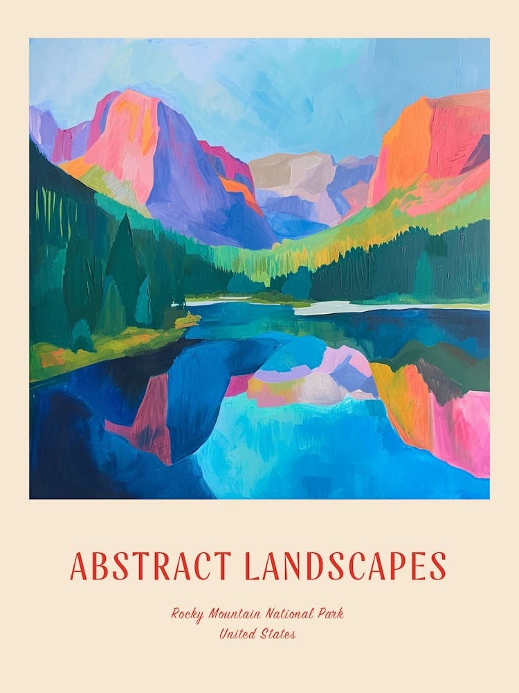 Colourful Abstract Rocky Mountain National Park Usa 2 Poster