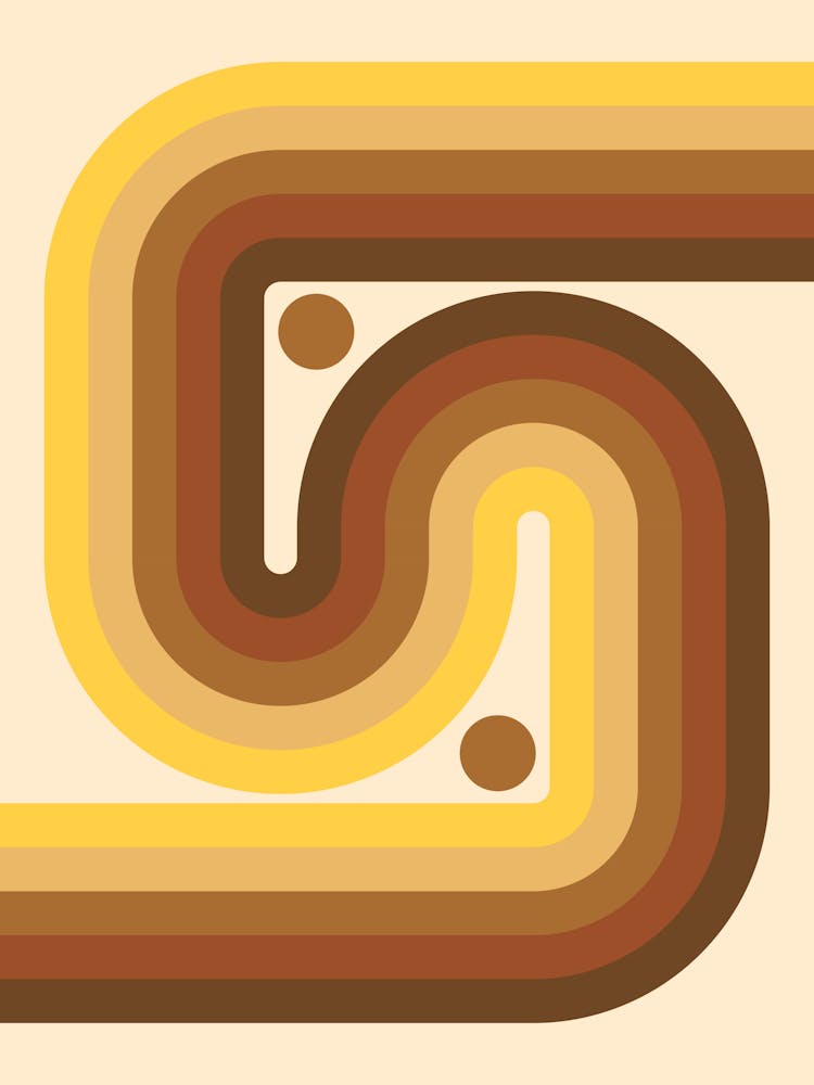 Geometric Rainbow Midcentury Modern Pattern Vintage earthy brown kraft