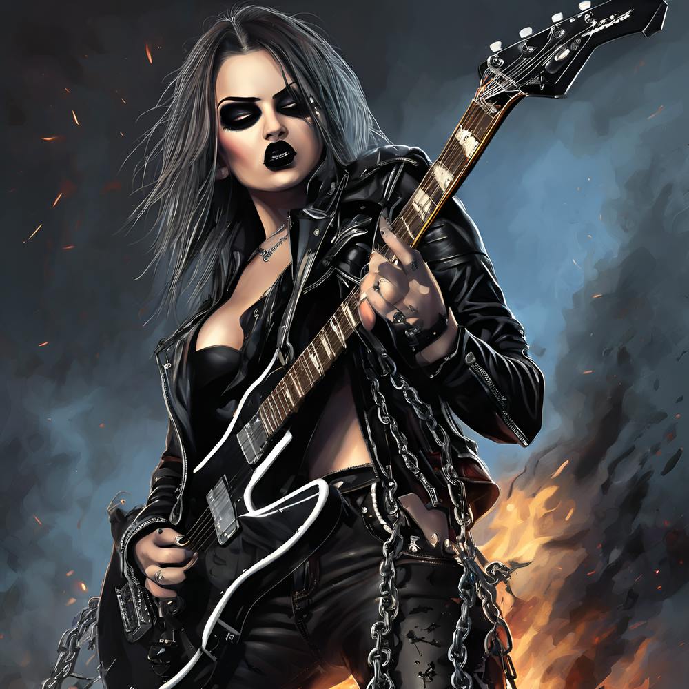 Heavy metal biker chick 1