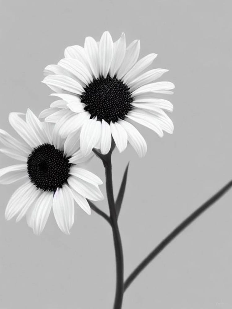 Stock B&W Pencil 1 Flower