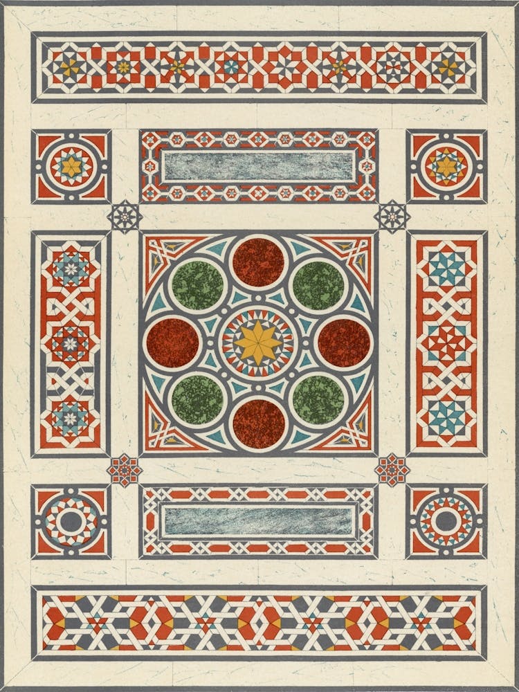 Arabic Art Pattern, Emile Prisses D’Avennes, La Decoration Arabe, Digitally Enhanced Lithograph From Own1