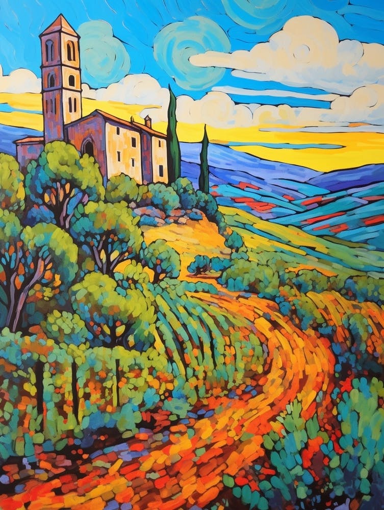 Val D Orcia Italy 3 Fauvist Painting