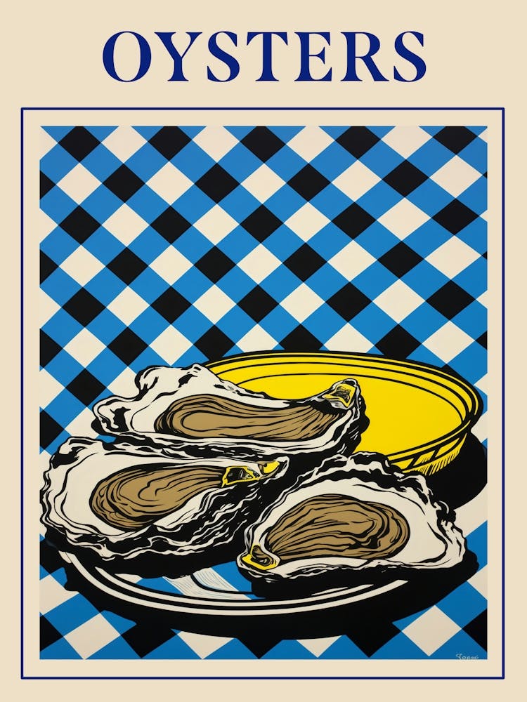 Oysters 2 Seafood Poster