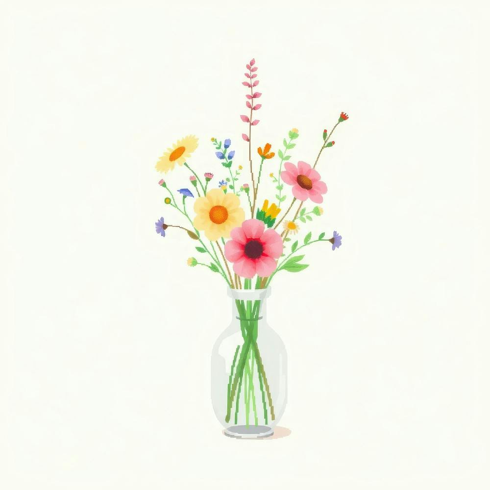 Fleurs Aquarelle Dans Un Vase 2