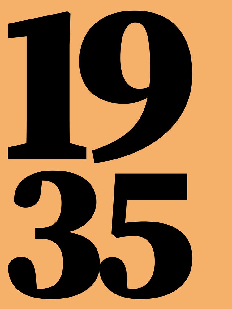 1935 Typografie Jahreszahl