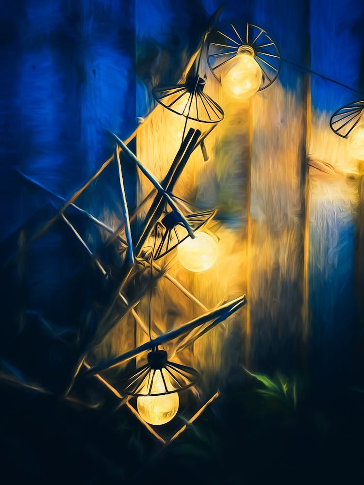 Lamplit Broken Fence