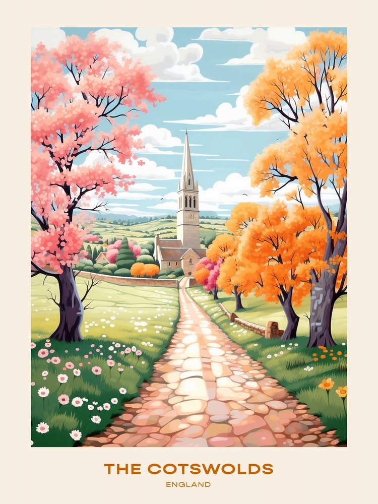 The Cotswolds England 5 Hike Poster