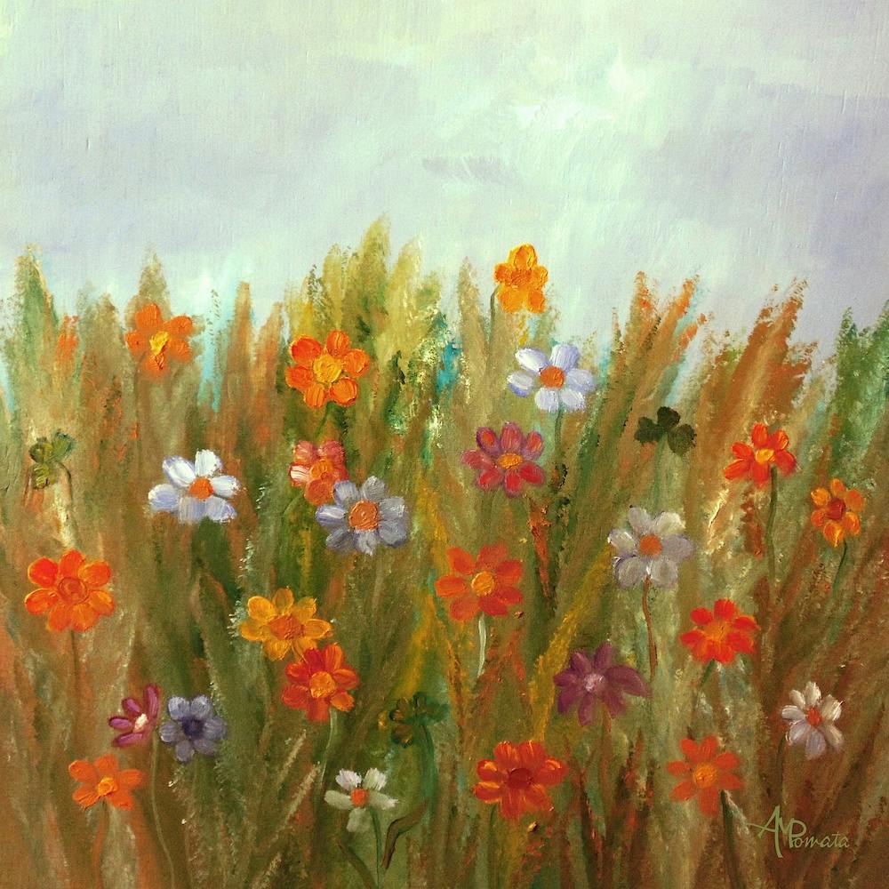 Flowers At Sunset Square