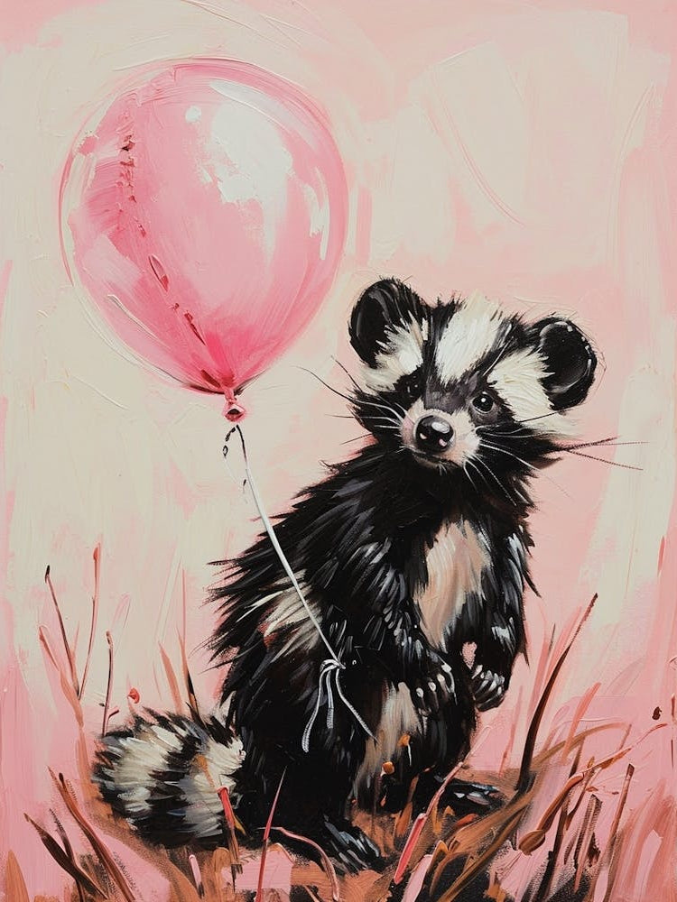Cute Skunk 3 With Balloon
