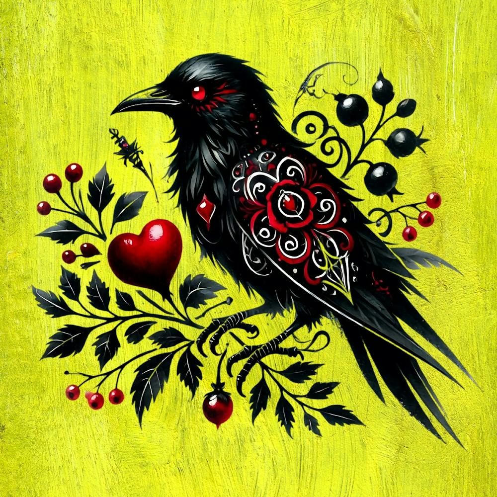Raven With Heart