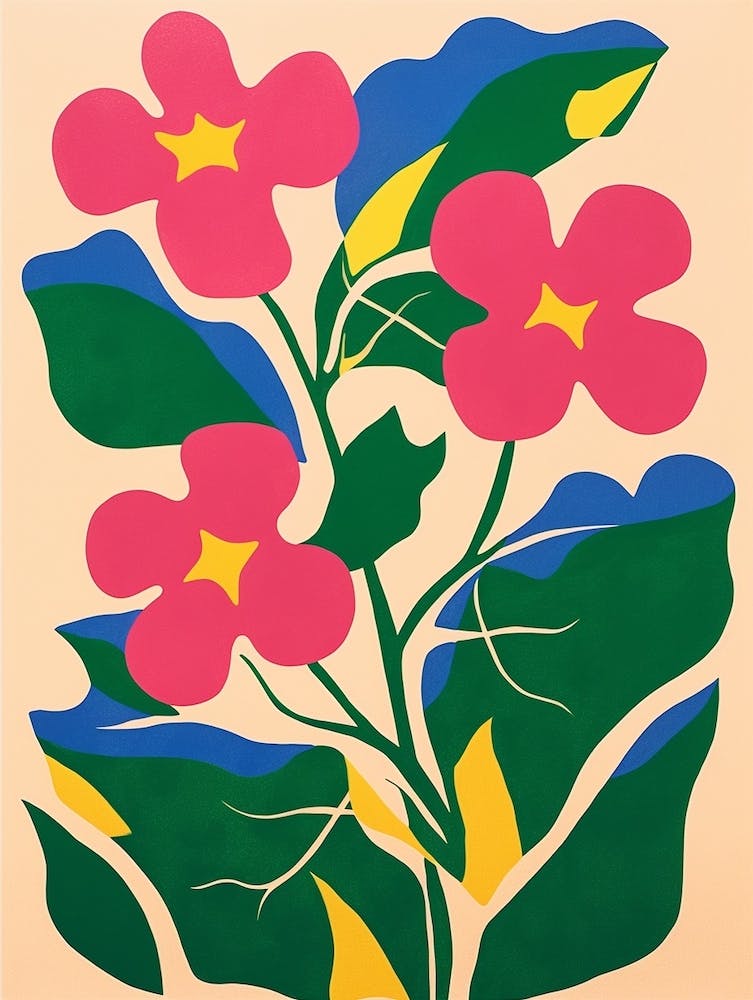 Cut Out Style Flower Art Morning Glory