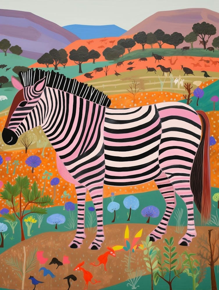 Maximalist Animal Painting Wildebeest 1