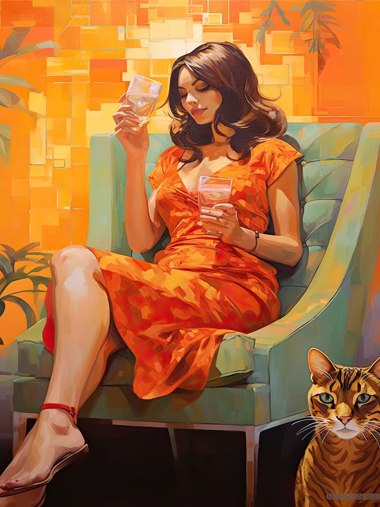 Summer With Drinks And Cats