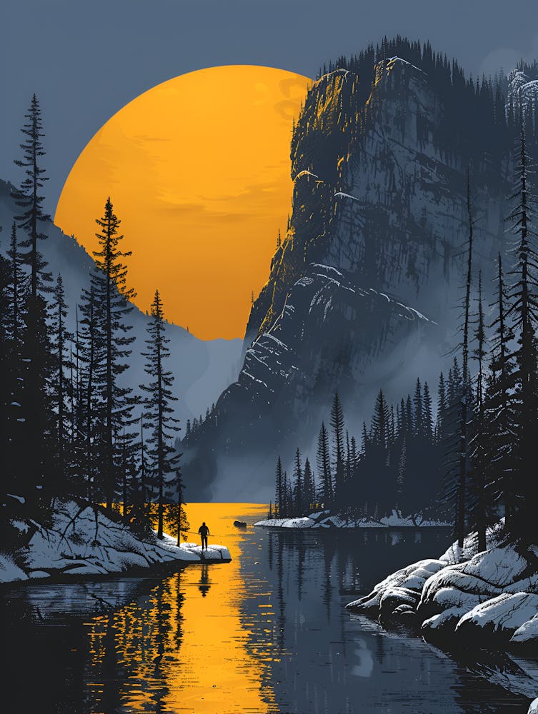 Sunset In The Mountains Canvas Print